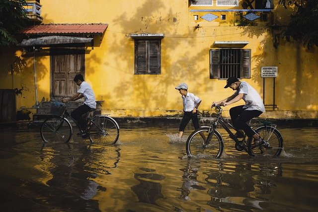 bikes in flood