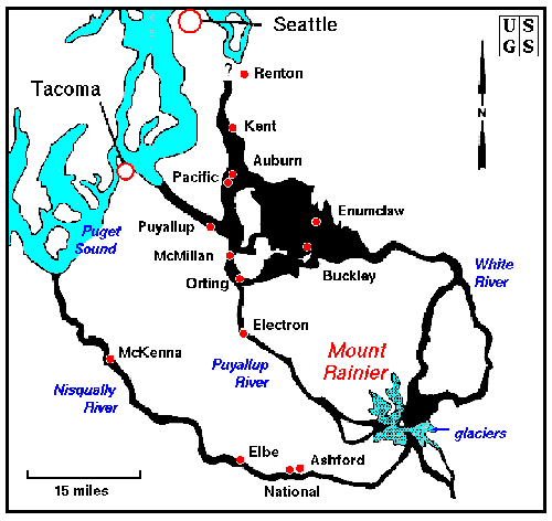 Past lahar deposits at Mount Rainier
